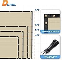 Vista 3 de TANG Sunshades Depot - Pantalla de valla de privacidad beige bronceado de 6 x 20 pies, pantalla de valla temporal de 150 GSM, resistente cubierta