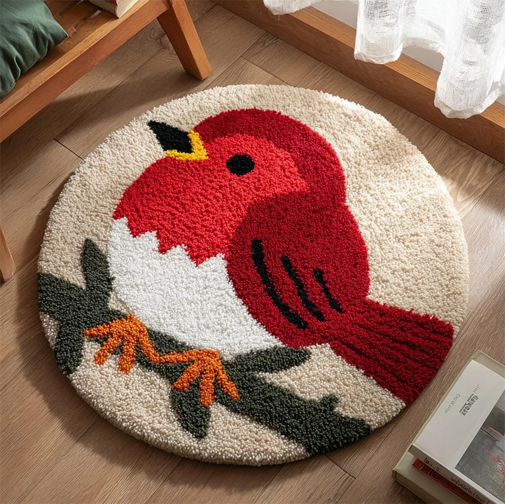 kitphoenix Rug Making Craft Kit Christmas Robin Bird Xmas