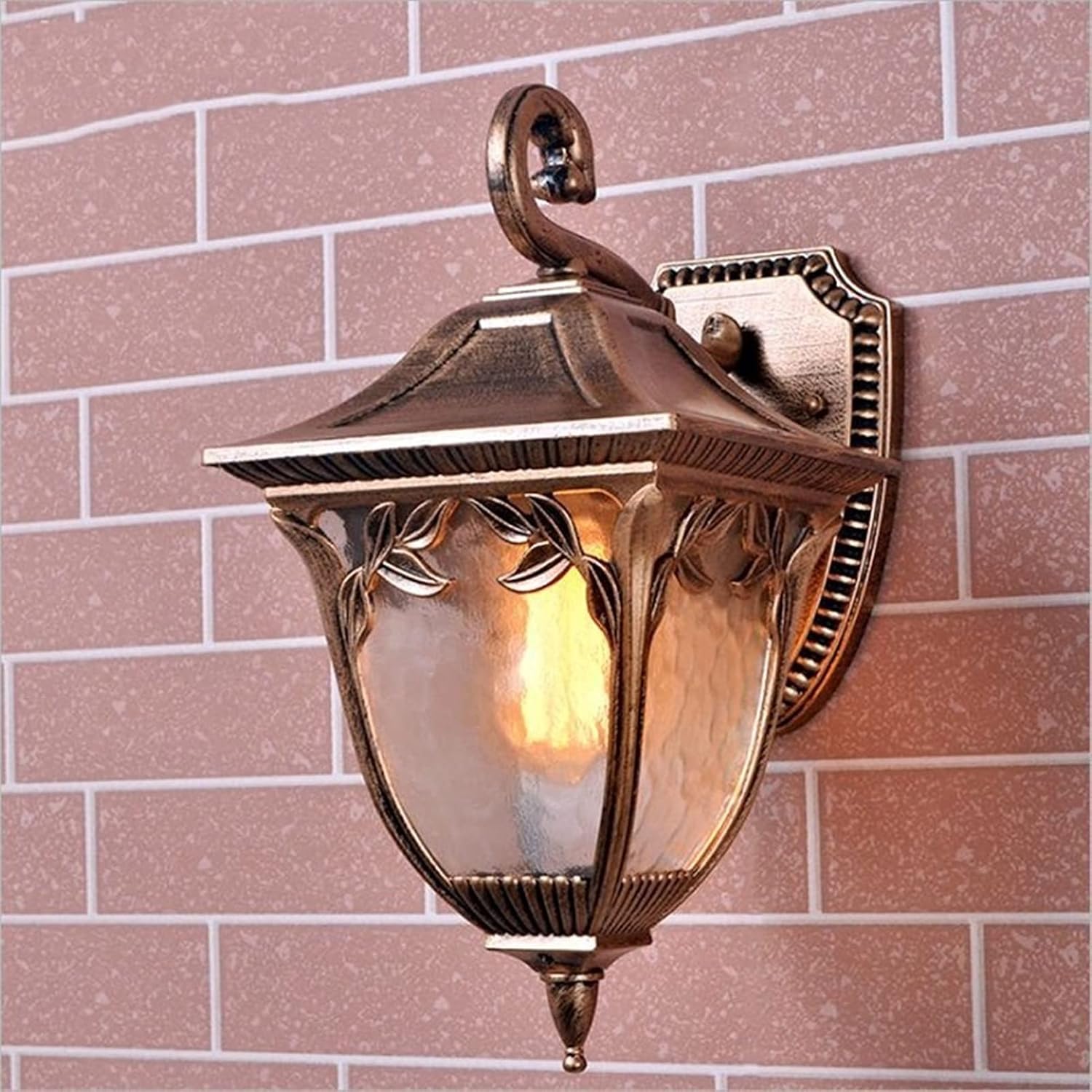 壁の照明, ヨーロッパの壁ライト防水真鍮レトロ屋外ランタンウォールランプ屋外の壁灯ヨーロッパスタイルの伝統ビクトリアアンティークベッ
