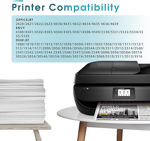 Miniatura 2 de Paquete combinado de cartuchos de tinta 61XL negrotricolor, alto rendimiento, repuesto para tinta HP 61 61XL, funciona con HP Envy 4500 5530 4502,