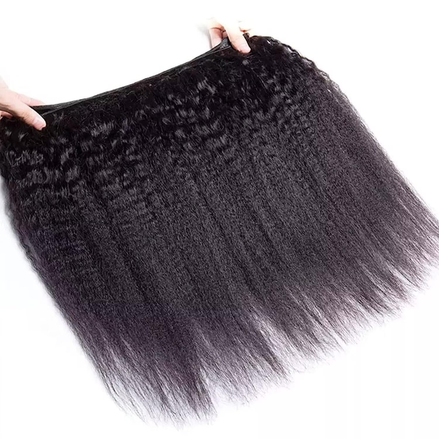 20 Inch Brazilian Human Hair Bundles 100% Unprocessed Virgin Kinky Straight Human Hair Bundles Yaki Straight Hair Bundles Single One Bundles Human Hair Kinkys Straight Bundles 95-100g / bundle - Image 4