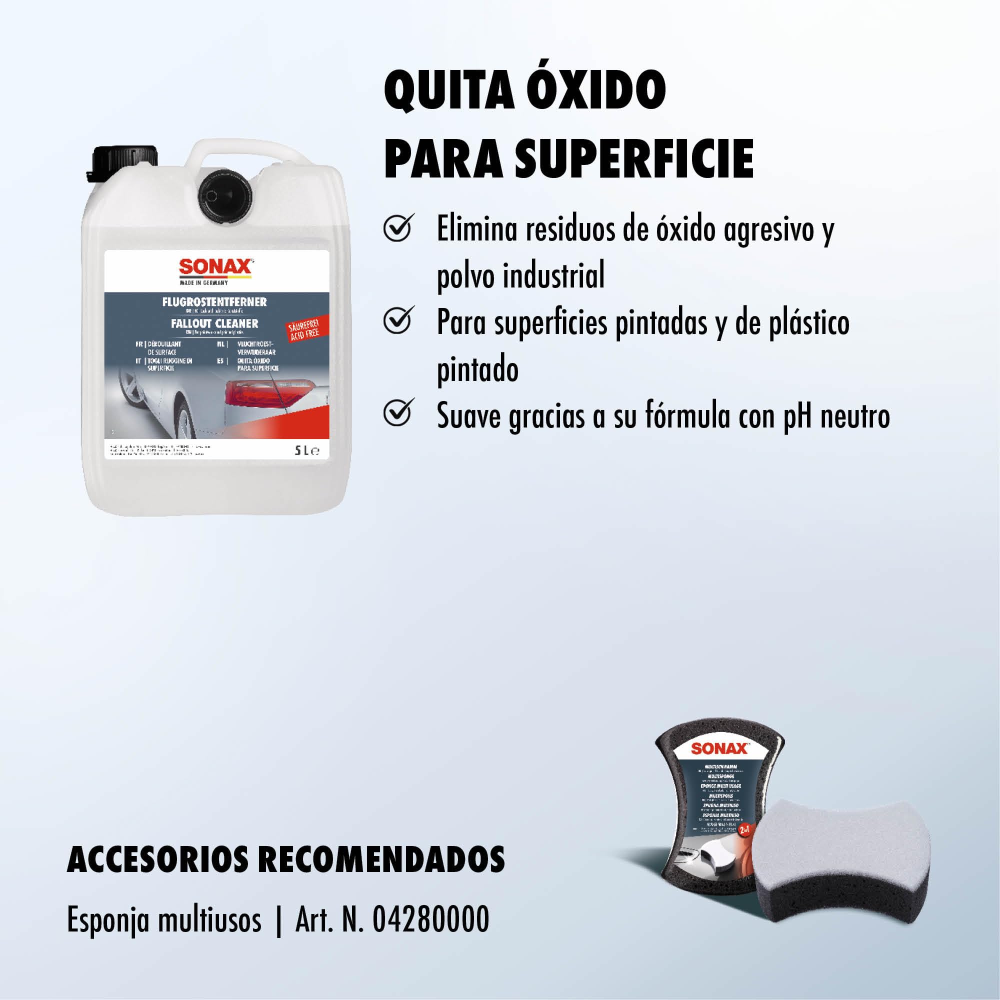 SONAX Eliminador de polvo de óxido sin ácido (5 L)
