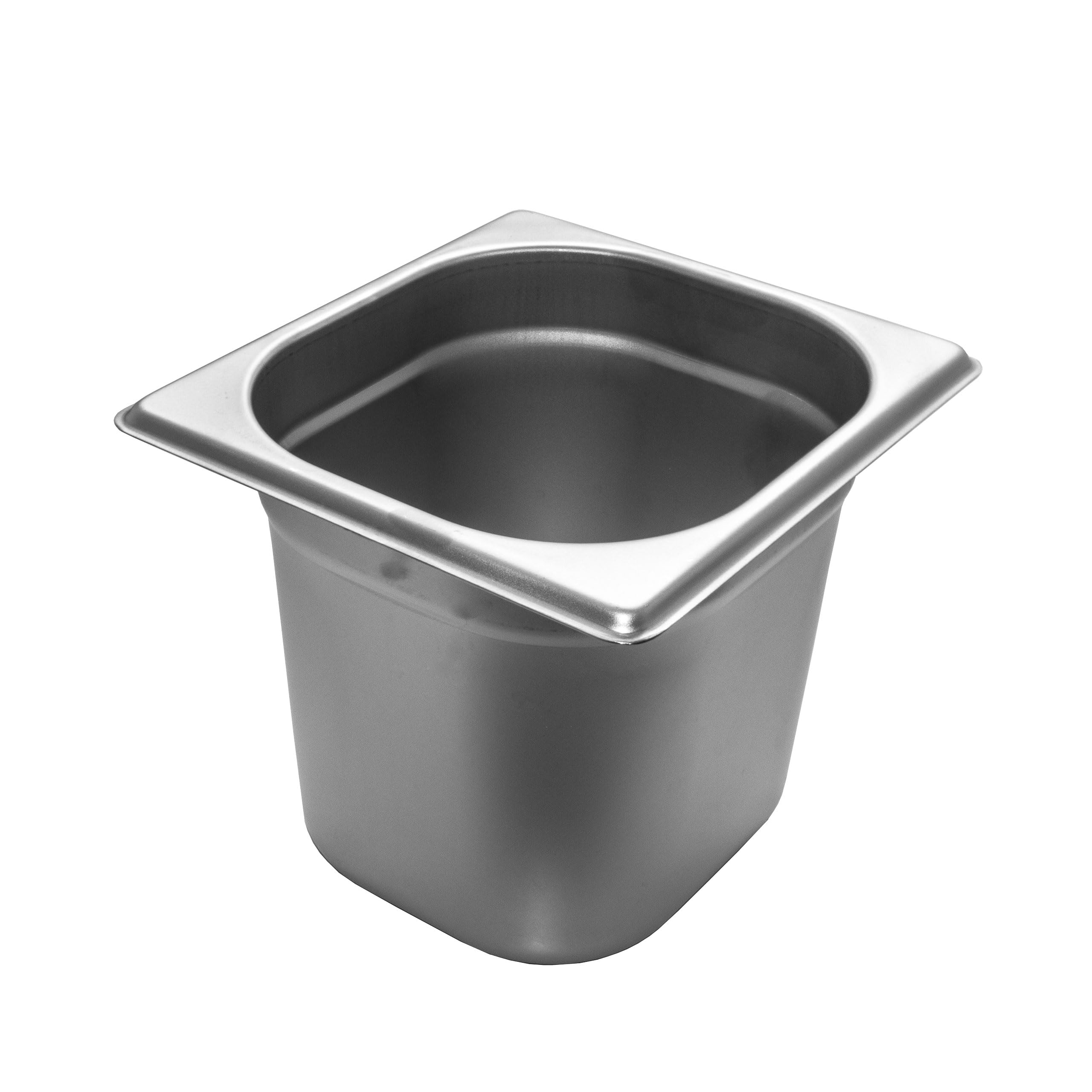 Gastronorm GN 1/6 - Lote de 6 recipientes para gastronomía, acero inoxidable, 2,4 litros, profundidad de 150 mm