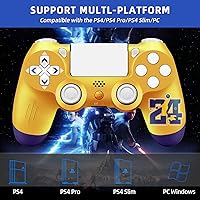 Vista 5 de Moofahom Controlador PS4 inalámbrico compatible con PS4SlimProPC con sensor de movimiento dual mejorado6 ejes Gamepad para juegos P4 con cable