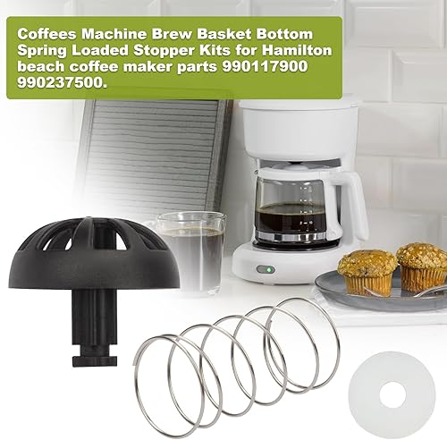 Miniatura 5 de Cesta de café para máquina de elaboración de cerveza Kit de tapón con resorte inferior de repuesto para Hamilton Beach Flexbrew 2 Way Coffee Maker