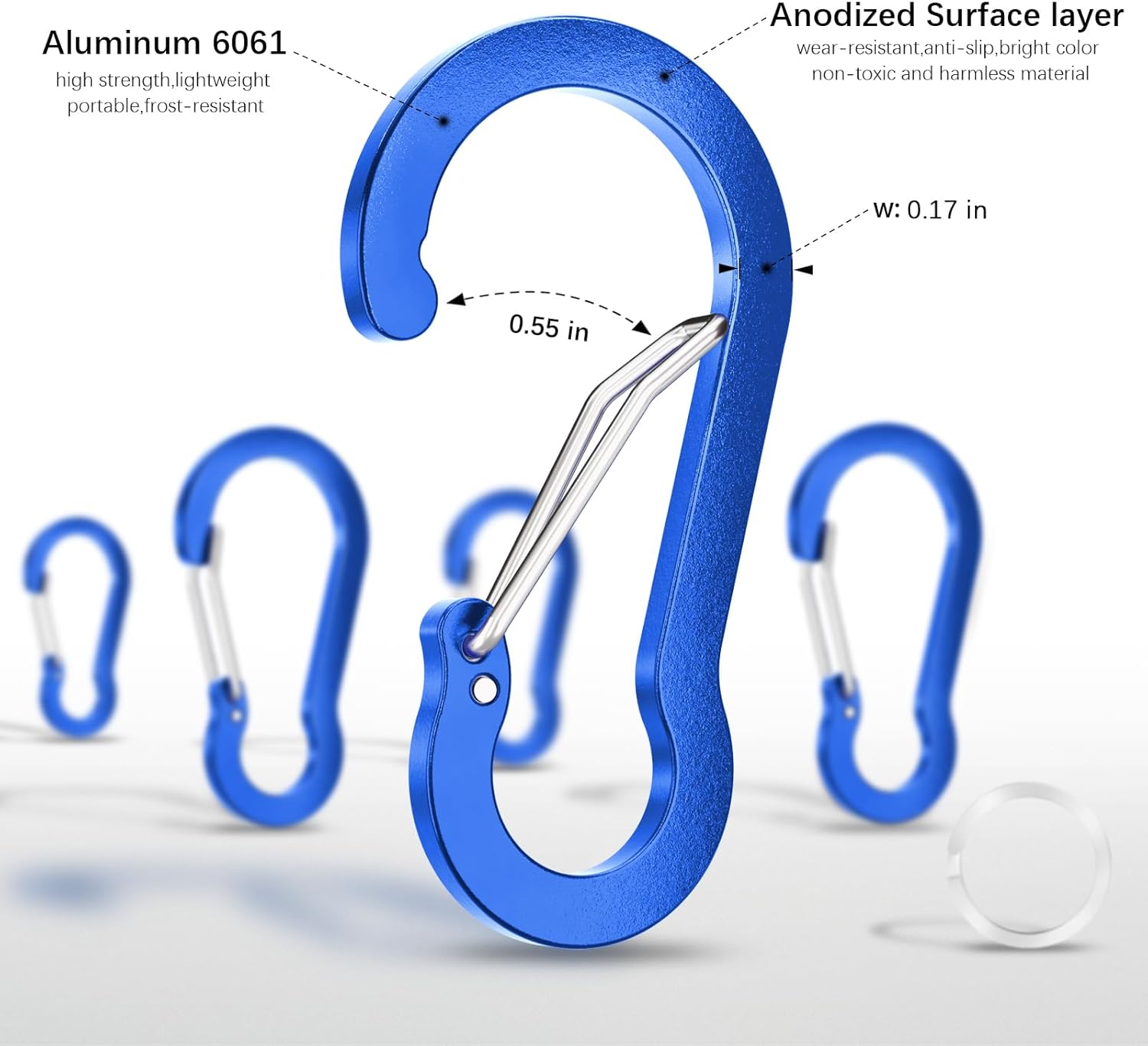Wichard セーフティースナップフック 2479 キーリング付き 9308 1個 361-0901（直送品） - アスクル sprookber 2インチ 小型カラビナクリップ Dリングカリビナー スプリングスナップフック キーチェーン多目的 20個セット