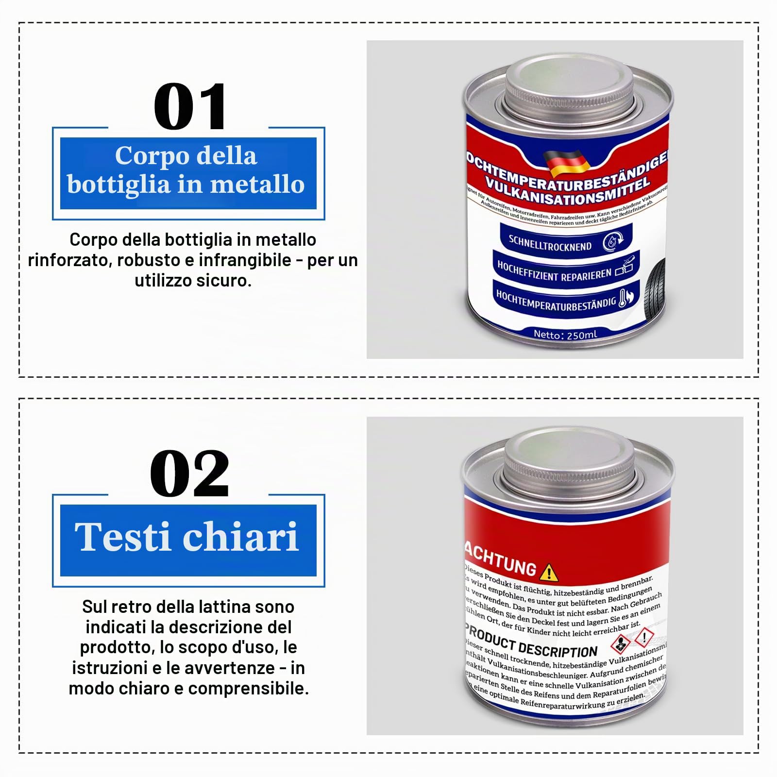 Liquido vulcanizzante da 250 ml, liquido di riparazione extra forte per camere d'aria di bicicletta, pneumatici per auto, pneumatici per moto e valvole in gomma, riparazione rapida dei
