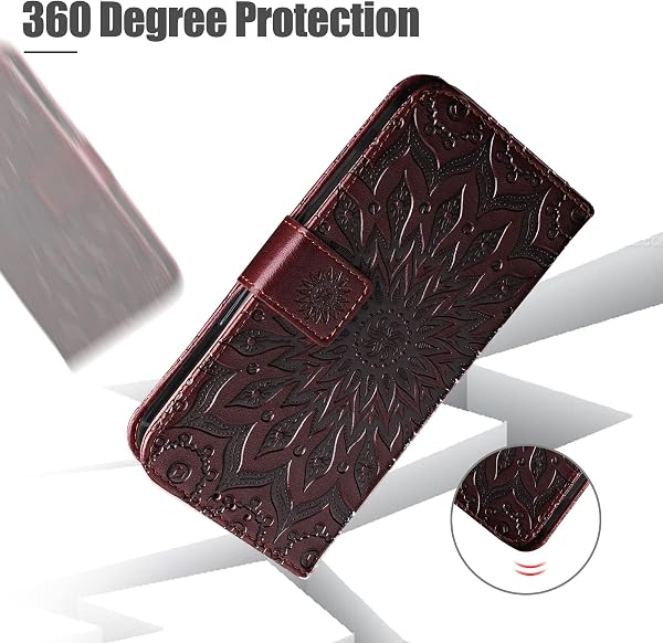 Cover per Samsung Galaxy Note 10 Plus/Galaxy Note 10 Plus 5G, Custodia in Pelle PU, Antiurto Portafoglio Cover per Samsung Note 10 Plus/Samsung Note 10 Plus 5G, Marrone - 5