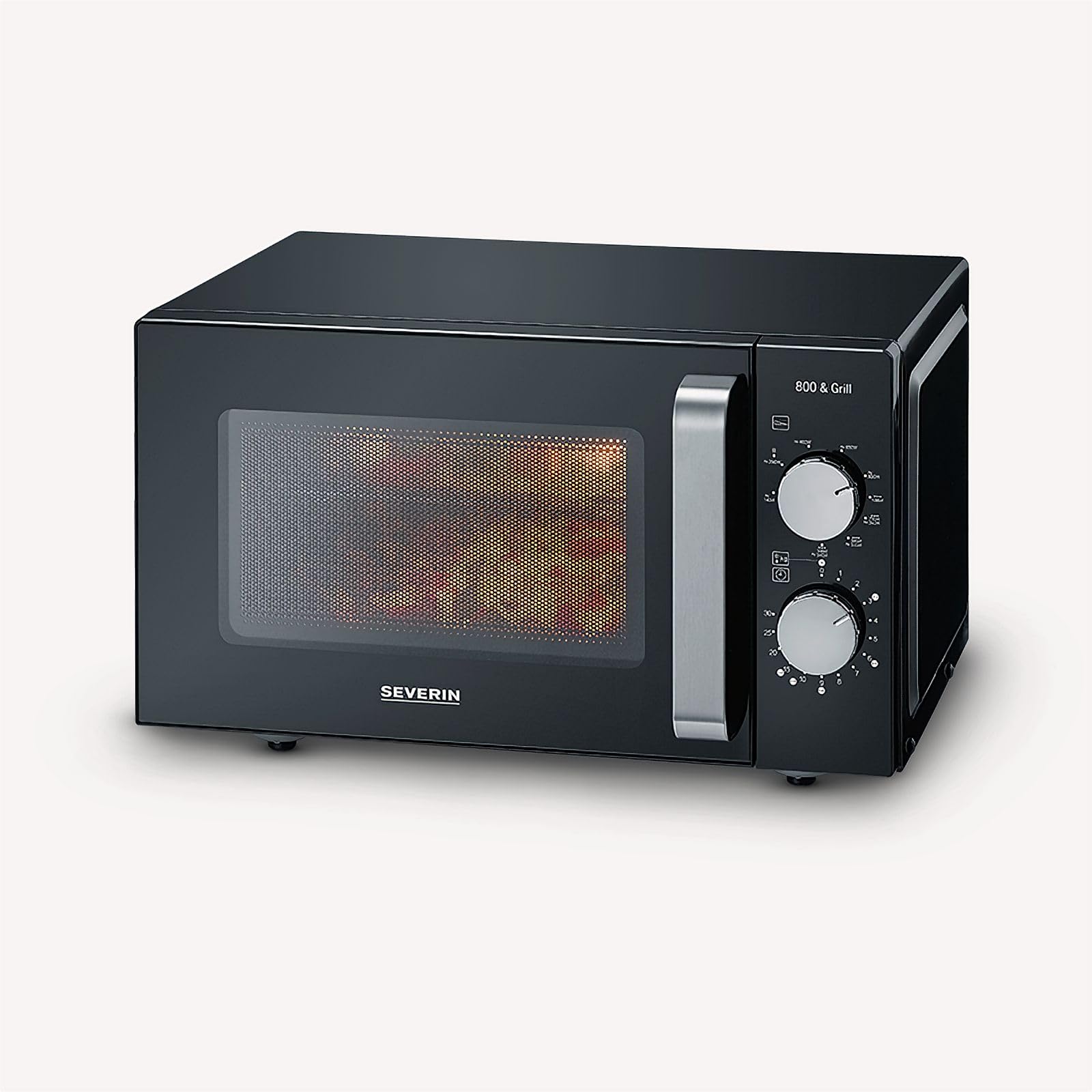 Severin MW 7762 kuchenka mikrofalowa z grillem i z dnem ceramicznym, pojemność 20 l, obsługa manualna, 9 poziomów mocy, moc 800 W