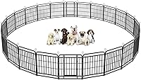 Vista 18 de Corralito resistente para perros: 12 paneles de acero de 47 pulgadas de altura, tubo de acero cuadrado con barras transversales reforzadas, valla