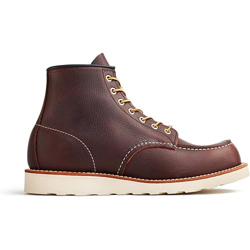 Red Wing Shoes Heritage Classic Moc #8138 Men's 6-Inch Boot, Full Grain Waxed Leather, Traction Tred Wedge Sole, Briar, 9.5 Medium (D)