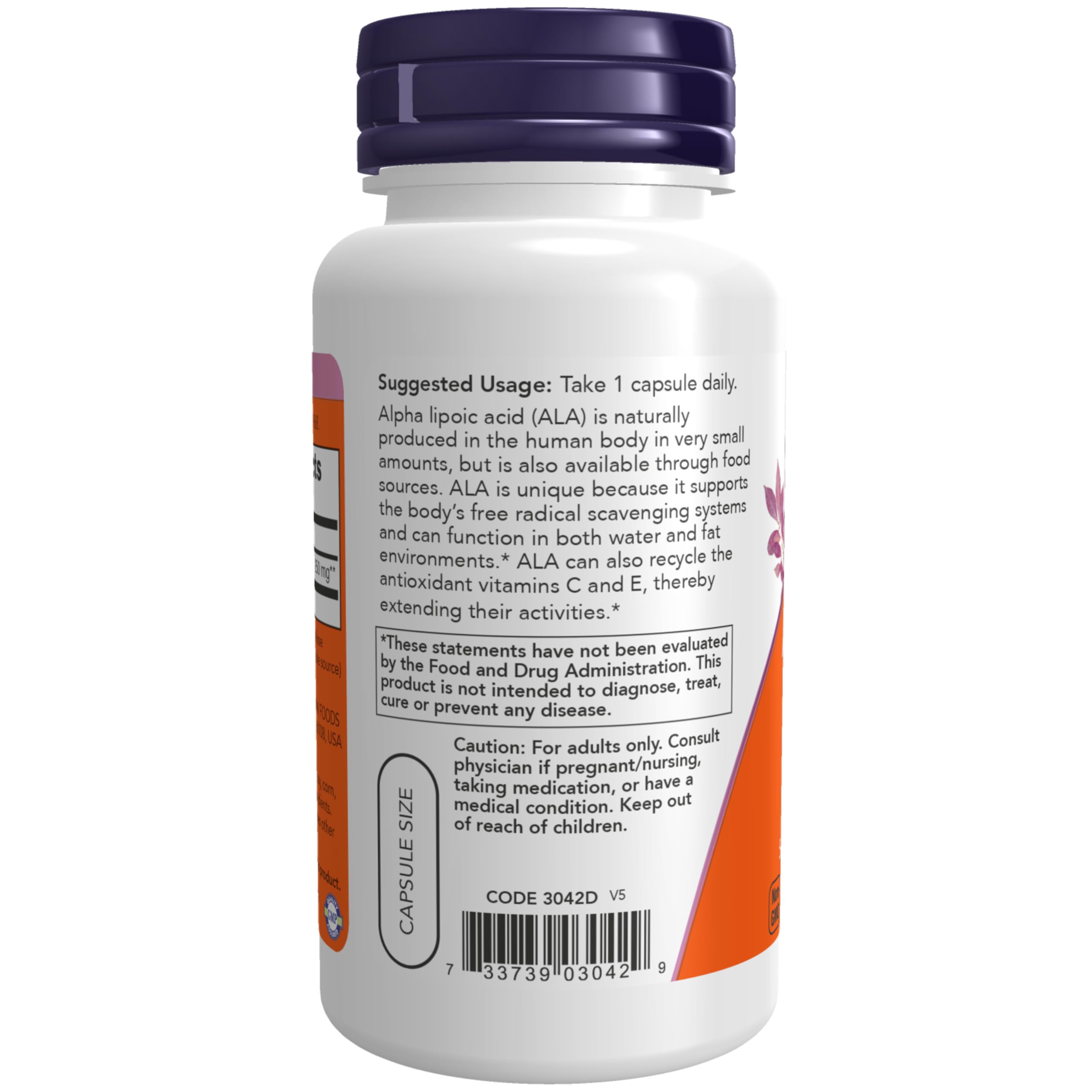 NOW Supplements, Alpha Lipoic Acid 250 mg, 60 Veg Caps — Amazon image 3