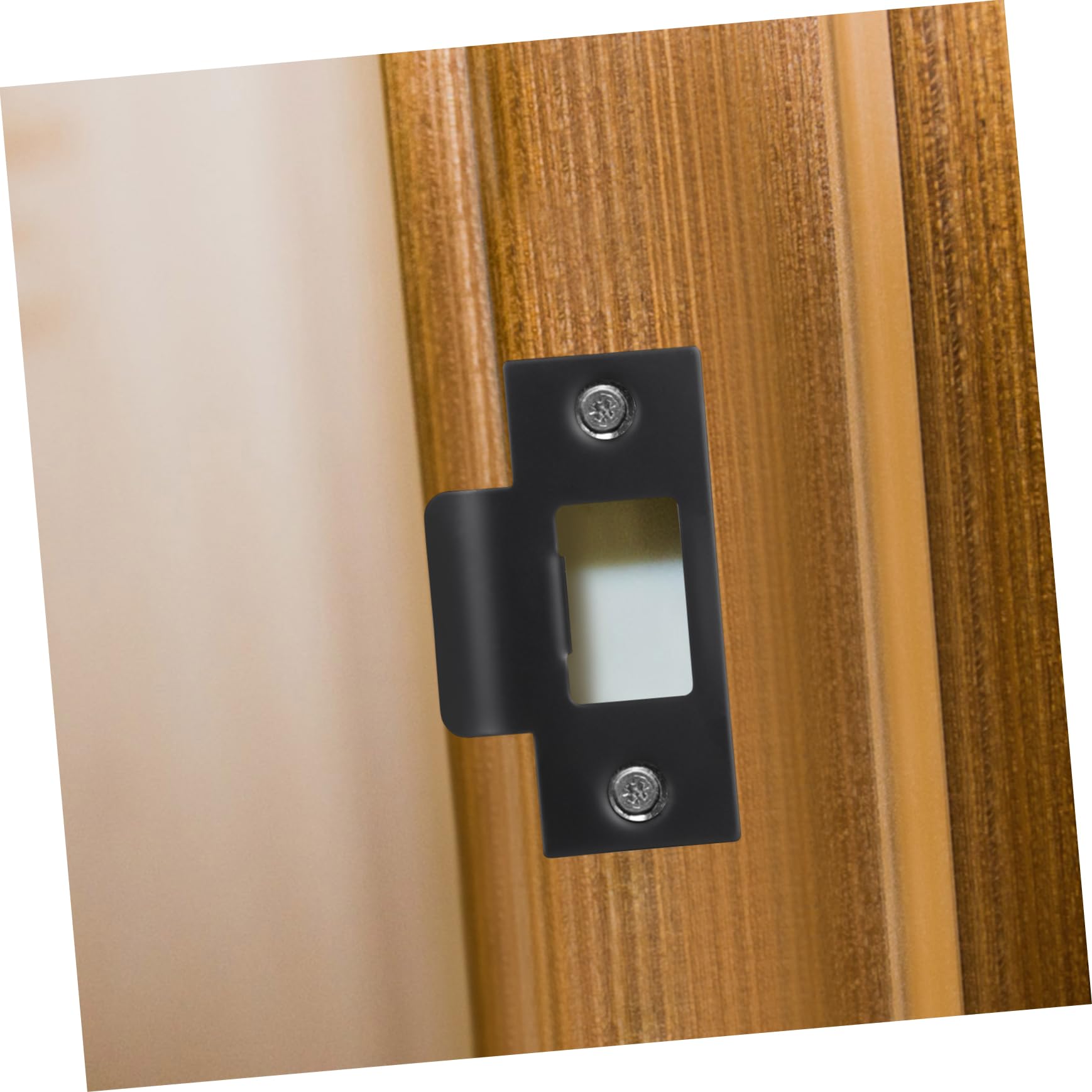 Lurrose 4 Ensembles Guide De Serrure De Porte Loquet Le Buteur Clé Verrou Porte Plaque De Fixation De Verrouillage De Porte Plaque De Réparation De Porte Acier Inoxydable Noir 4 Pièces * 4