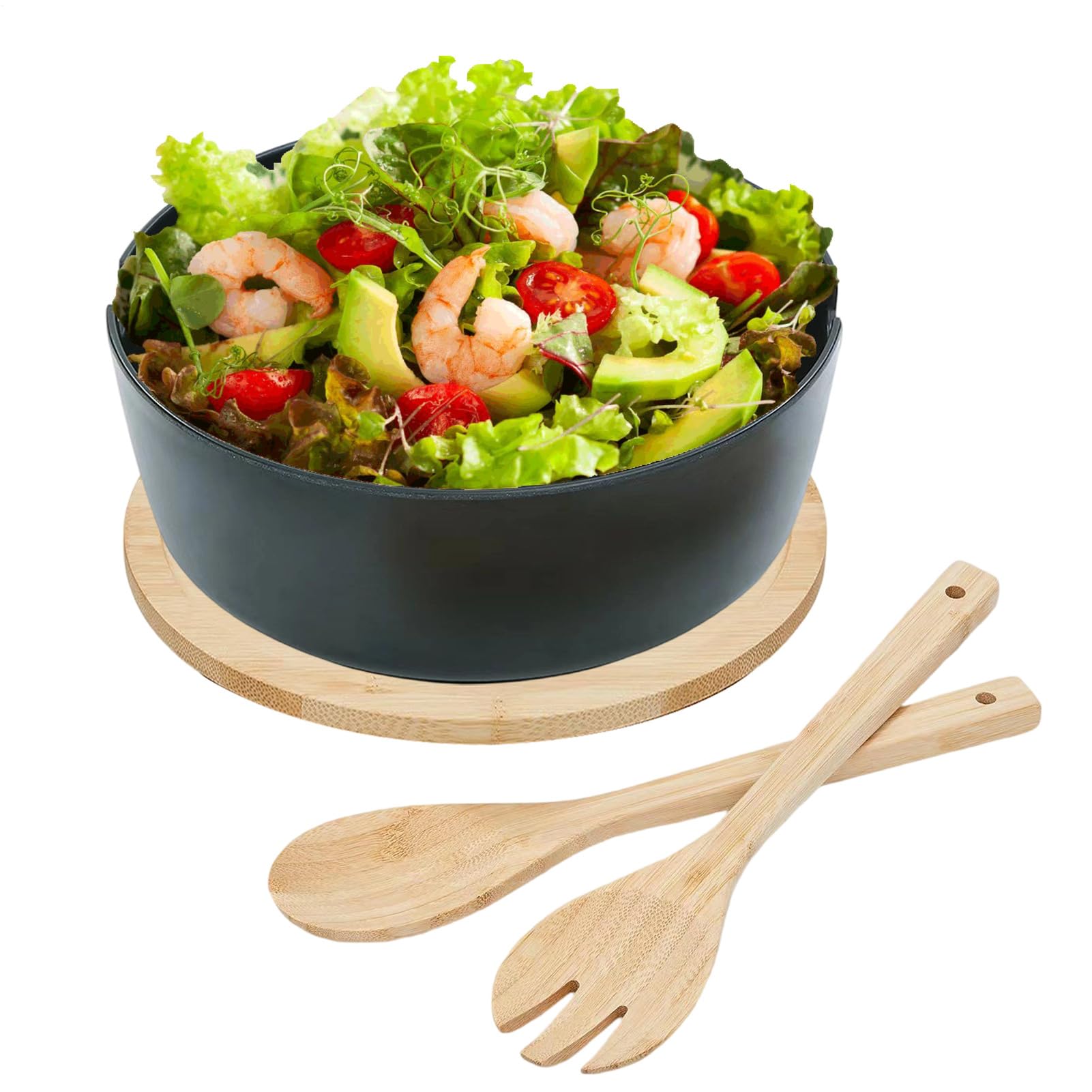 Bol Para Servir Ensaladas Vajilla Cocina Madera Mezcla Frutas Verduras | Ensaladera Frutas Tapa Contenedores Alimentos Snacks Pasta Cereales Fideos Preparación Comidas Almuerzo Cena Camping Hogar
