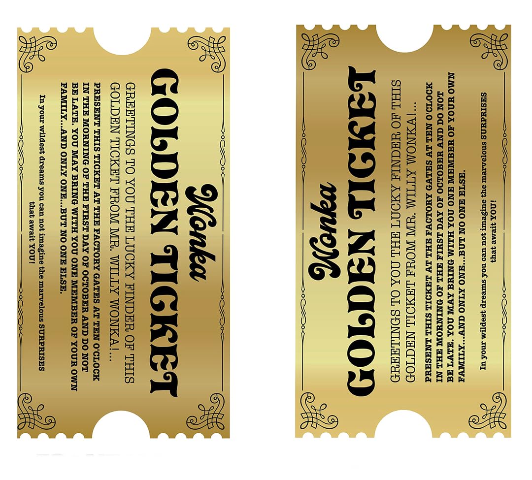 Golden Ticket Tabard, Adult Novelty Costume, Festival Partywear for Pub Crawls, Stag & Hen Events, Small, Medium & Large (Small)