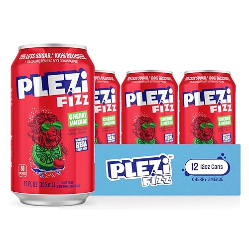PLEZi FiZZ Cherry Limeade Sparkling Juice - Healthy Soda Alternative