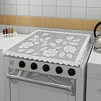 Capa Para Tampa De Fogão 4 Bocas 55x53cm De Renda Branco