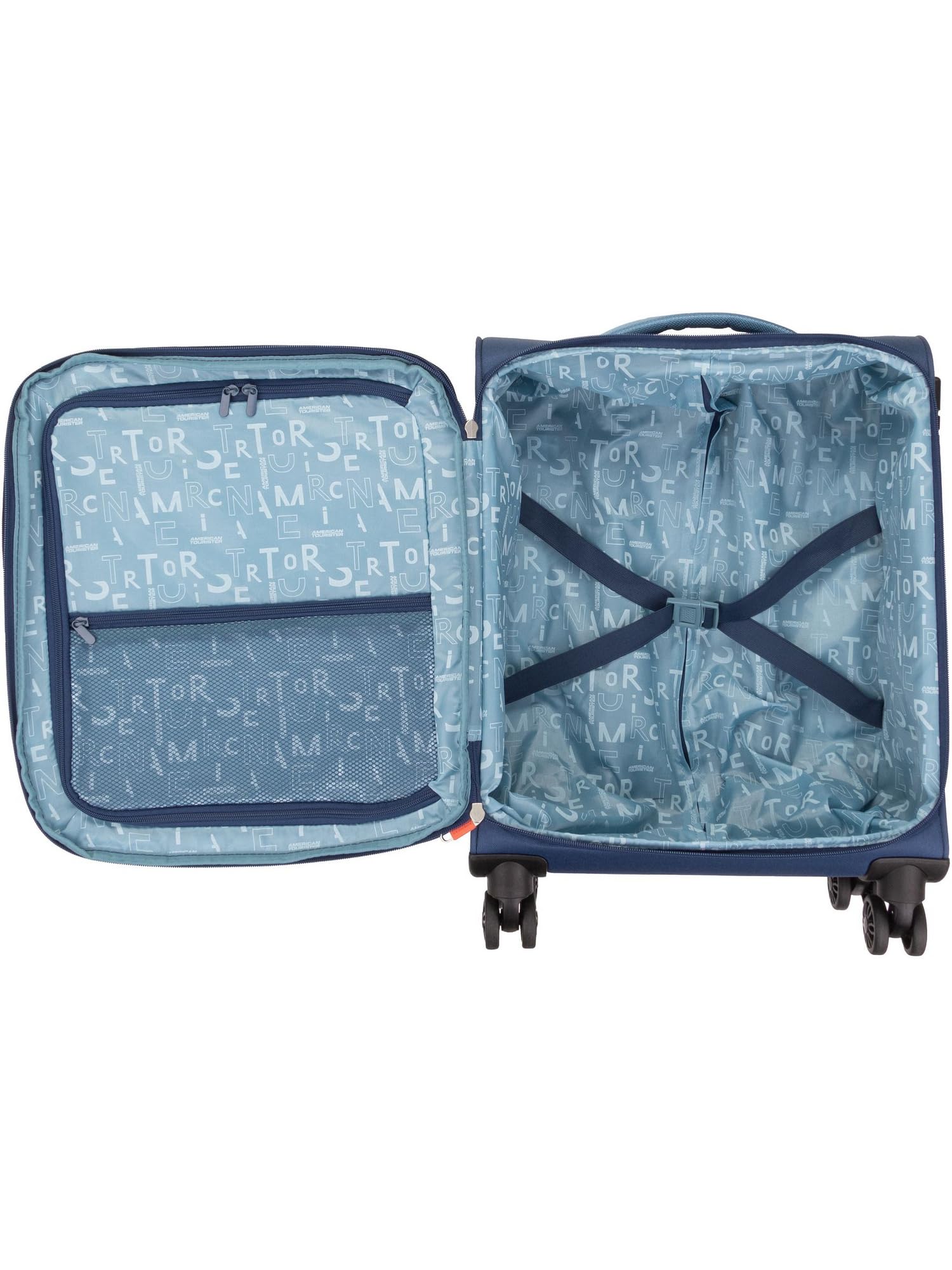 American Tourister Pulsonic - Spinner S, Luggage Manual expandible, 55 cm, 40.5/43.5 L, Azul (Combate Navy)