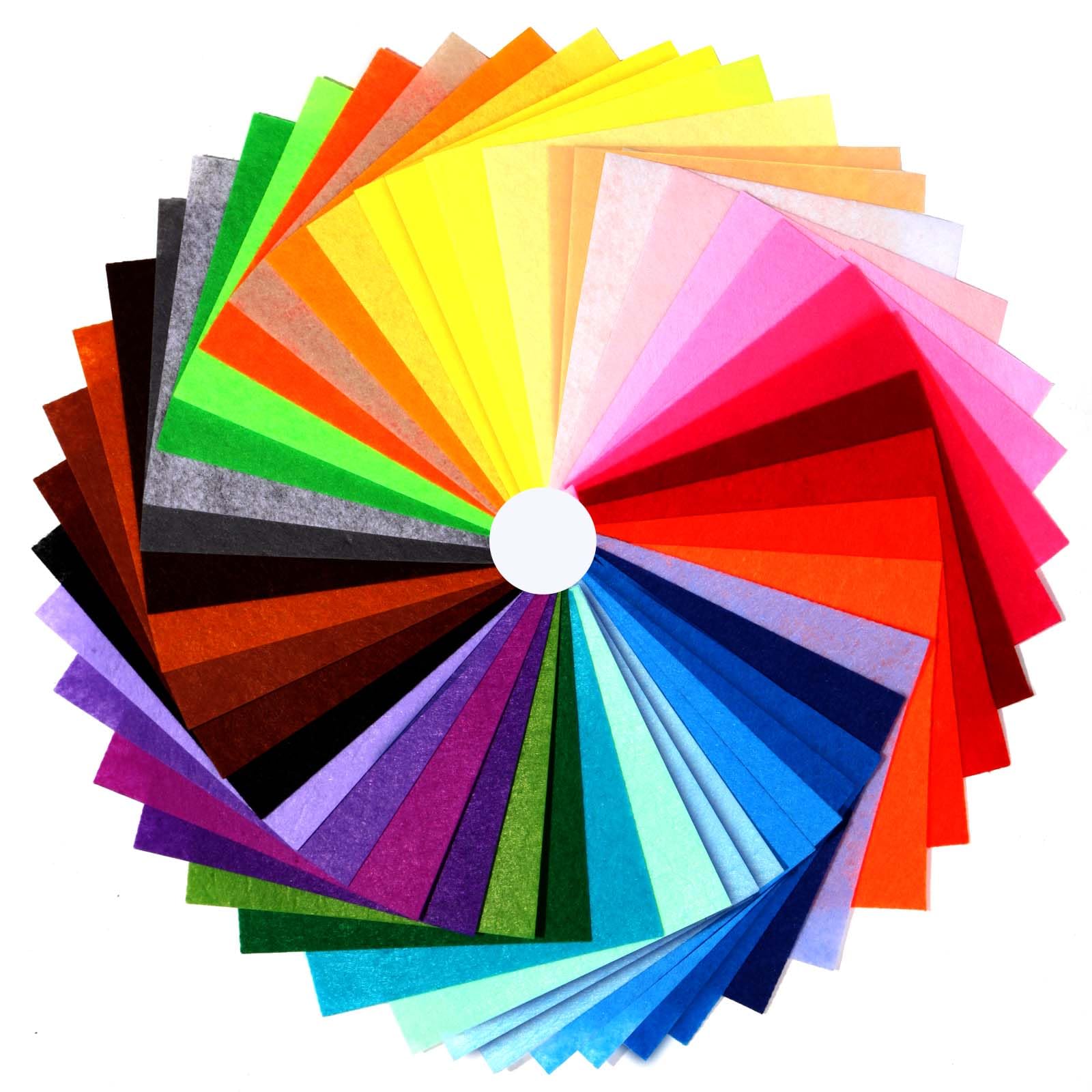 45Pcs Felt Fabric Sheets 6 x 6 inches, Assorted Colors Non Woven Felt Sheets, 1mm Thick Felt Fabric Square for Kids, DIY Sewing Crafts, Embroidering, School Projects, Patchwork, Festival Decoration