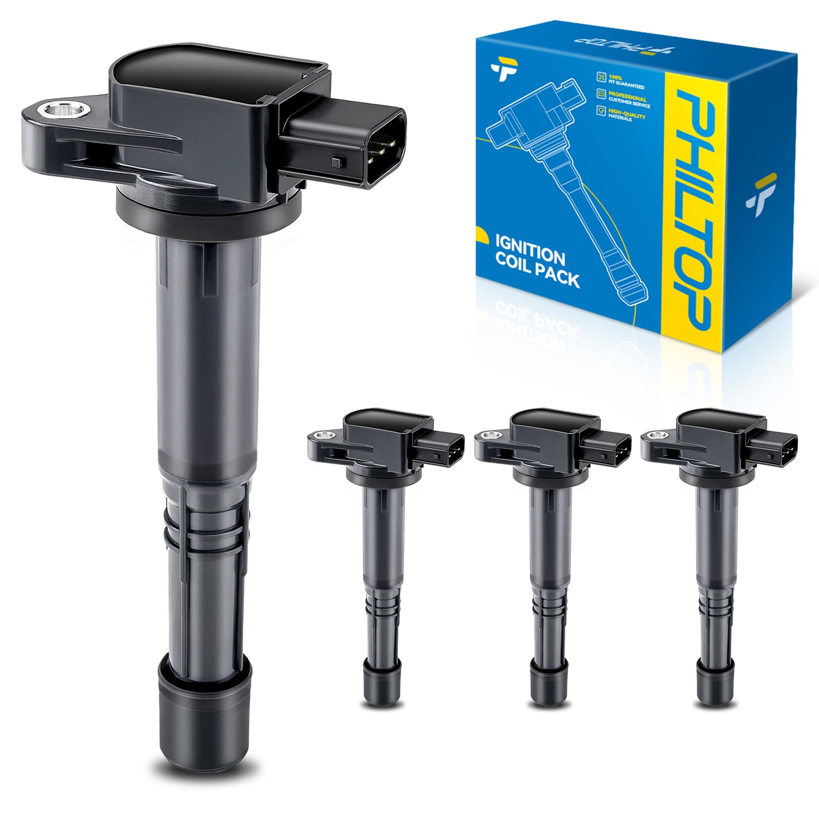 PHILTOP UF311 Ignition Coil Pack, Compatible with 2002-2009 CR-V, 2003-2007 Accord, 2003-2011 Element, 2002-2011 Civic, 2002-2006 RSX, 2004-2005 S2000 2.0L 2.4L