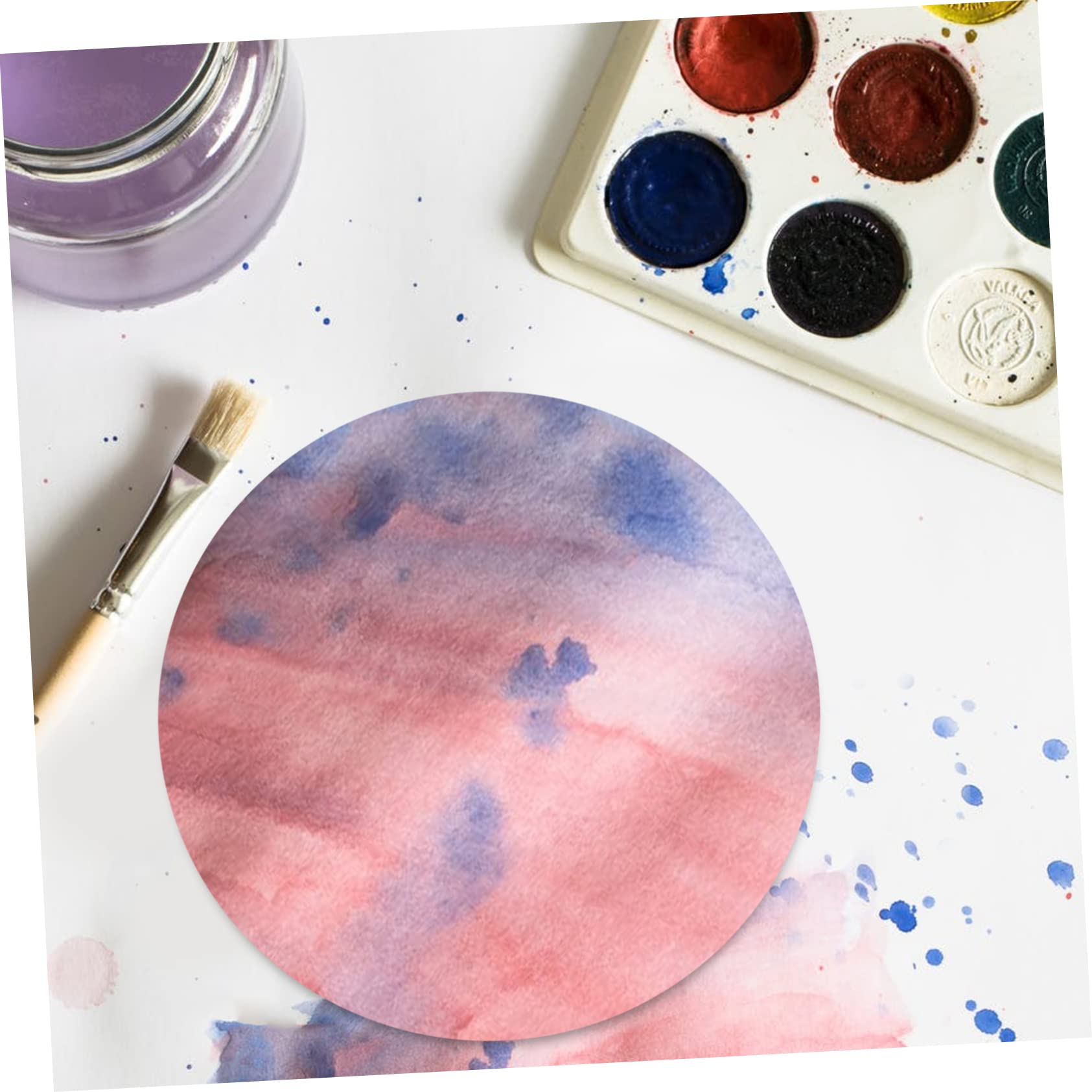 Panneau de Toile Rond Toile Ronde pour Peinture à L’Huile DIY