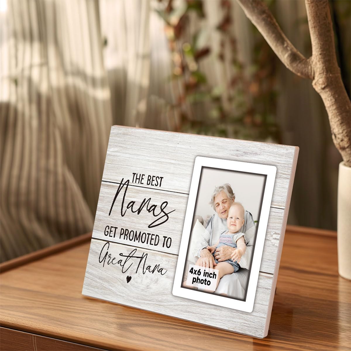 The Best Nanas Get Promoted To Great Nana Picture Photo Frame Great Nana Grandmother Pregnancy Announcement Picture Frames Nana Gifts from Grandkids Great Grandma Gifts For Birthday 4x6 Inch Photo - Image 5