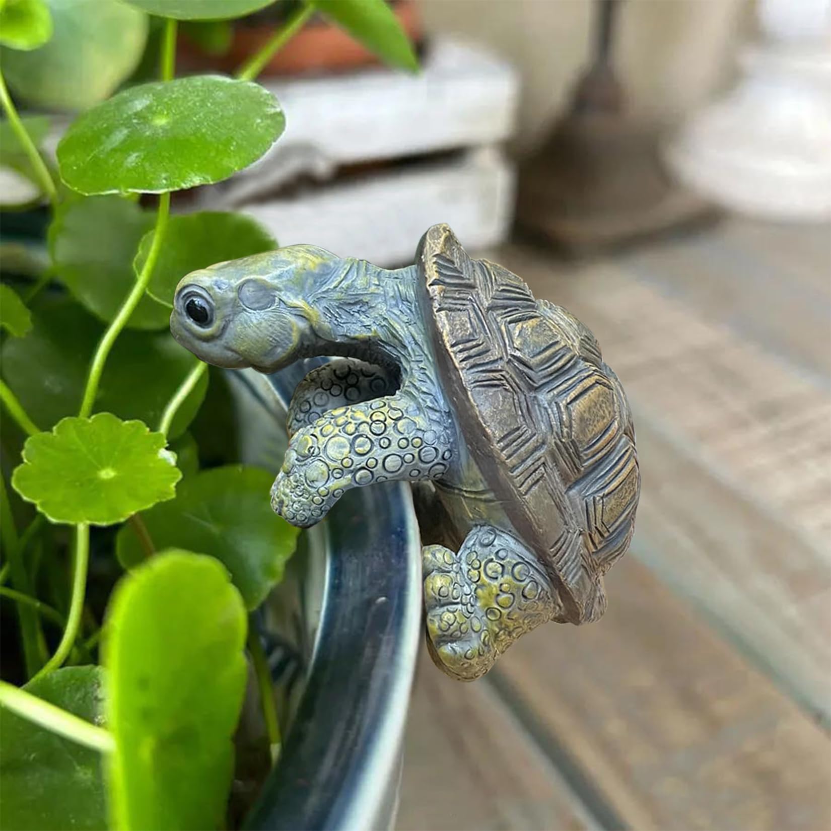 Mini żółw Ogrodowy O Długości 8 Cm Figurki żółwi Do Zawieszania Doniczek Figurki Ogrodowe Do Użytku Na Zewnątrz Odporne Na Warunki Atmosferyczne