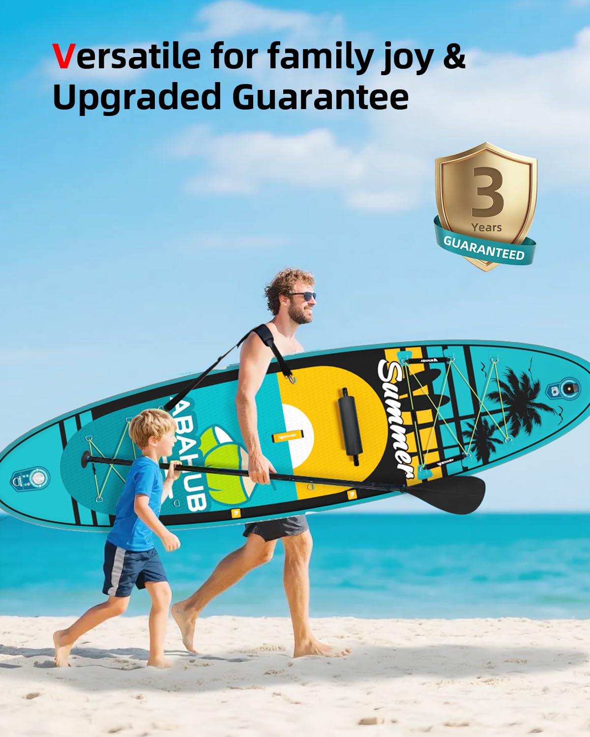 Abahub SUP Board aufblasbar Stand Up Paddling Board Set, Blau/Grün/Orange/Rot Standup Paddle Board mit verstellbarem Aluminiumpaddel,Kajak Sitz,für Kajakfahren, 320x78/84x15cm