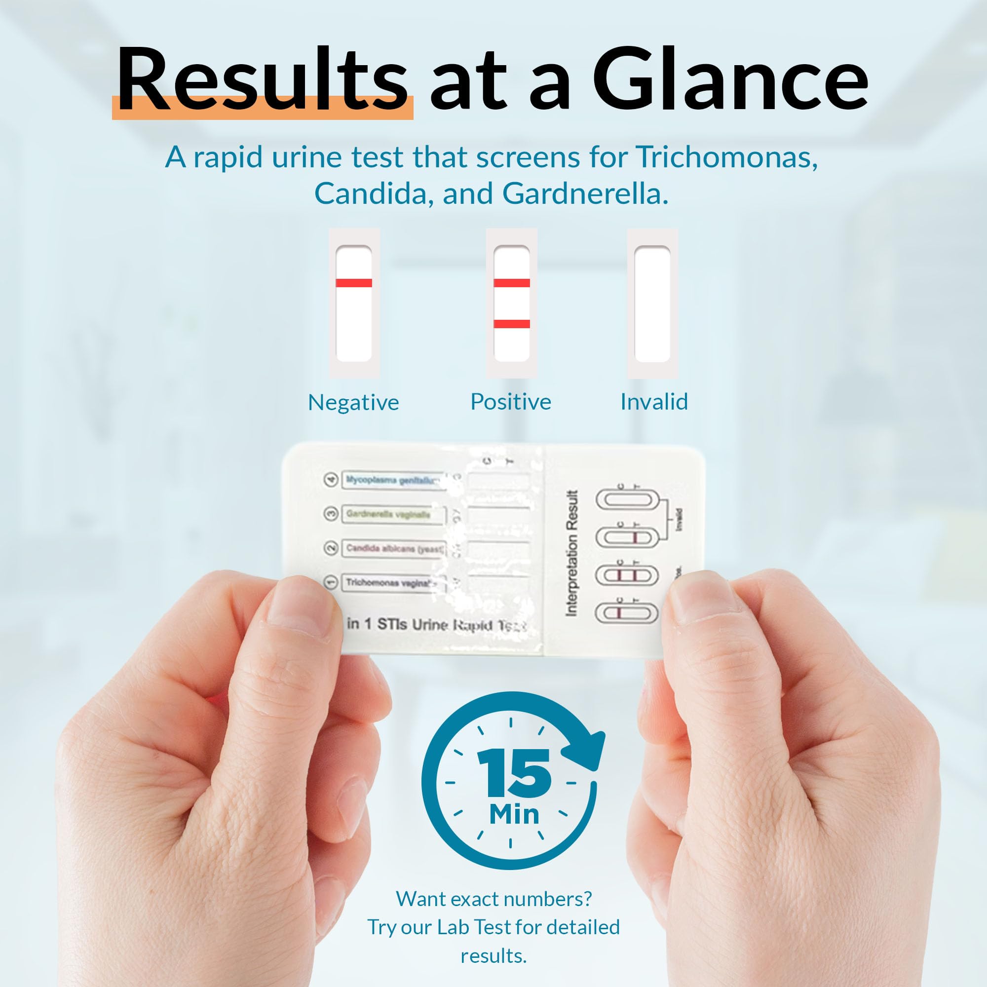 getTested 3-in-1 STI-Schnelltest-Kit für Trichomonas, Candida und Gardnerella, Selbsttest-Kit für zu Hause, Urin-Screening für Männer und Frauen, Ergebnisse in 15 Minuten
