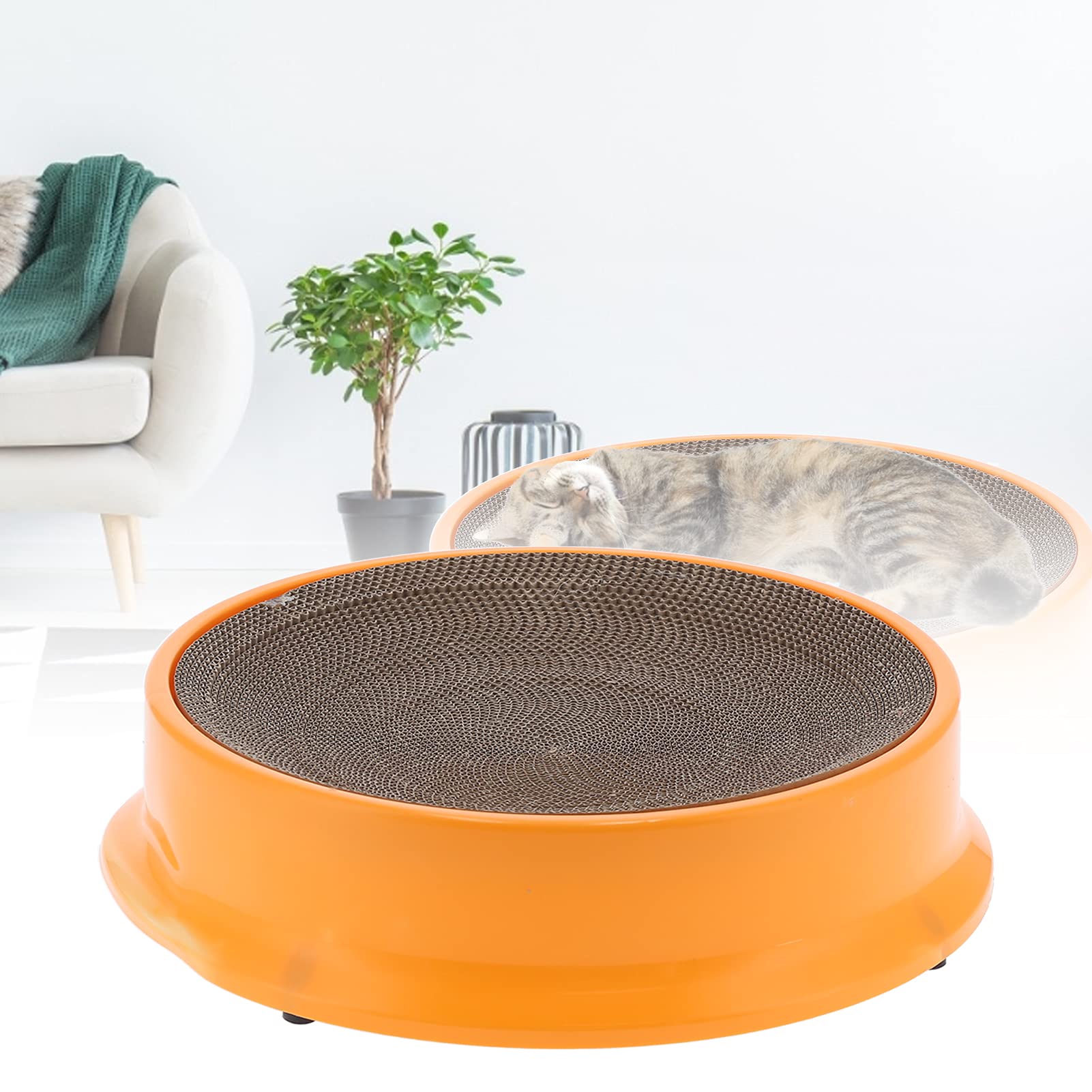 Austauschbarer Kratzbaum aus Wellpappe für Katzen, Kletterbaum, Pappe, Wohnzimmer, Bett, Katzenzubehör (Orange)