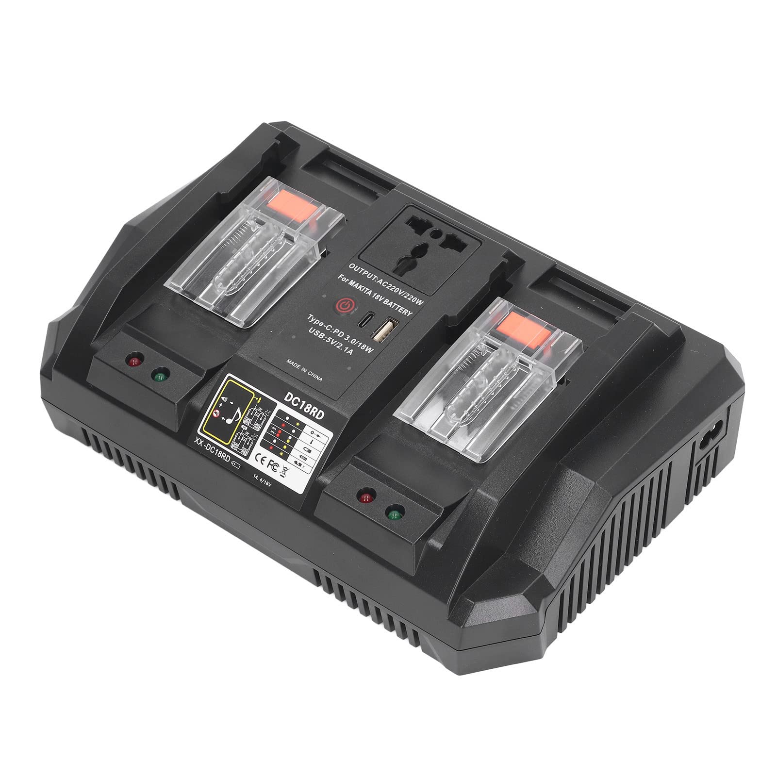 Cargador de Batería de Dos Puertos, Reemplazo de Cargador Rápido de Doble Puerto, Ahorro de Tiempo de Computadora de 100-240V (Enchufe de la UE)