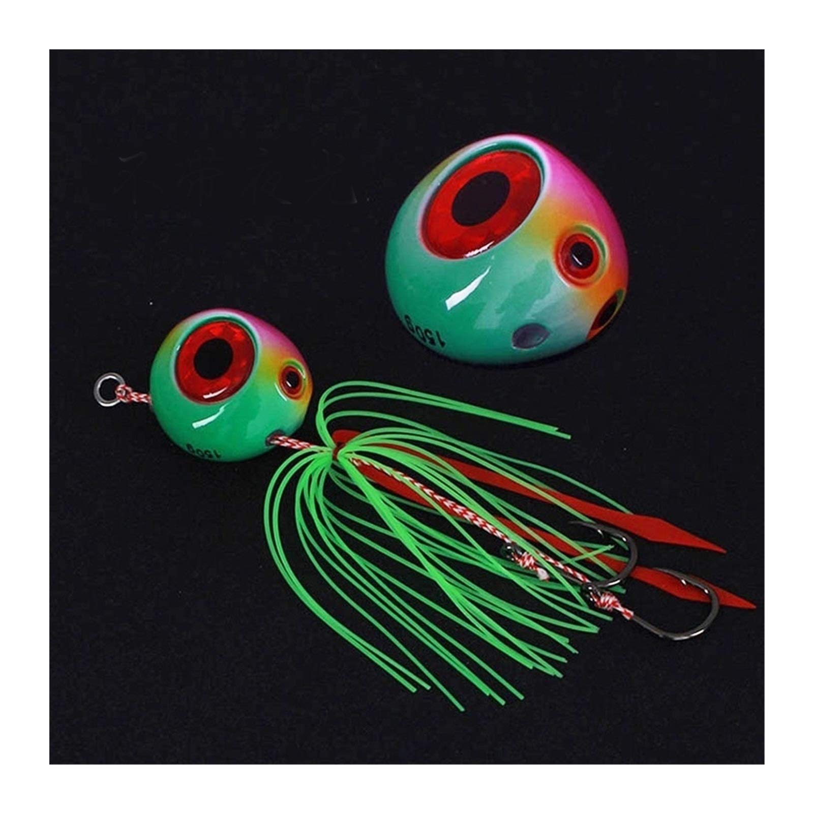 60g 100g 120g 150g 200g Curseur gabarit Attractif Caoutchouc Rouge vivaneau pêche en mer appât Bateau