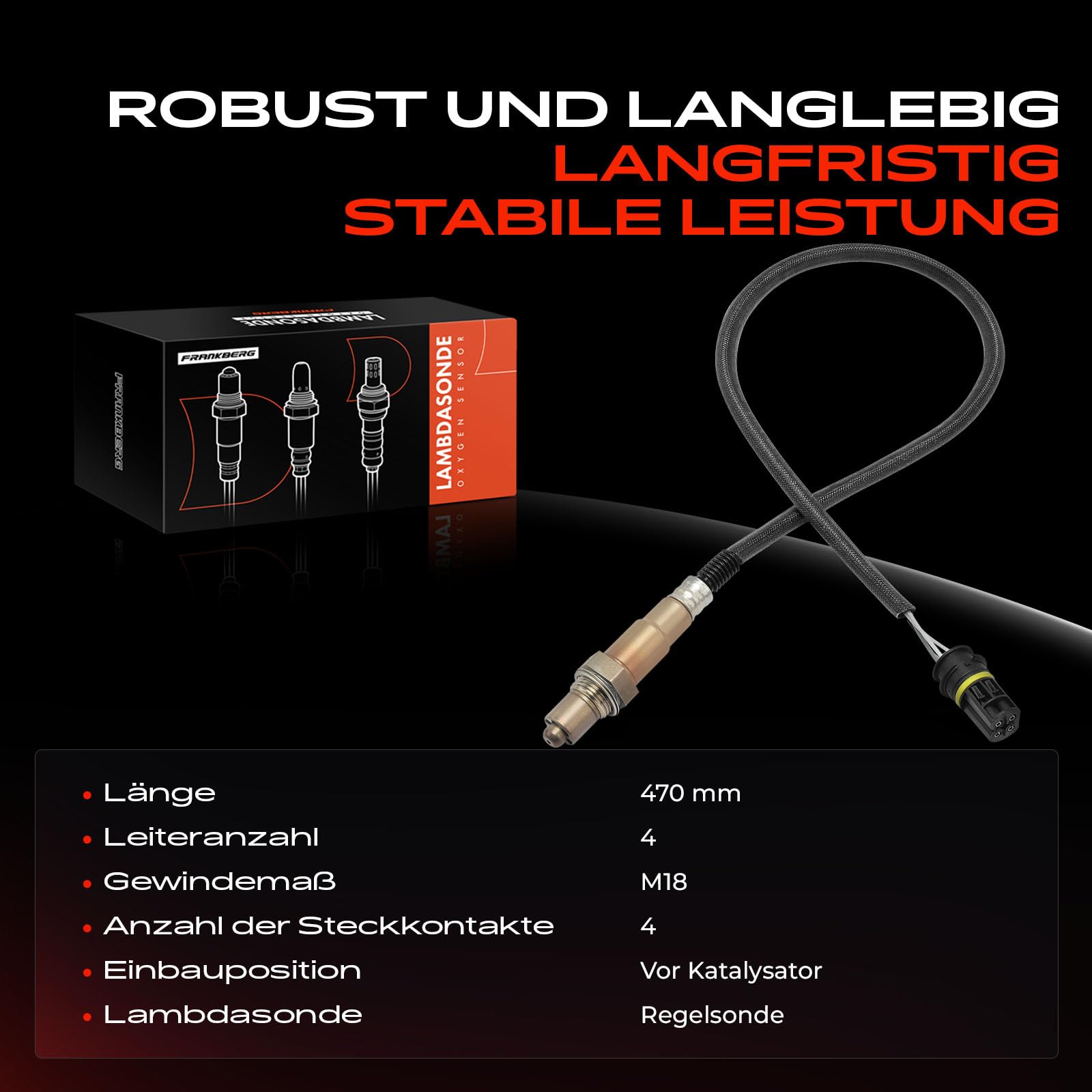 Frankberg Sonda lambda Sonda diagnostica Compatibile con SLK R171 Cabrio 450 Crossfire R.o.a.d.s.t.e.r City-Coupé 450 Crossfire Replace# 250-24469