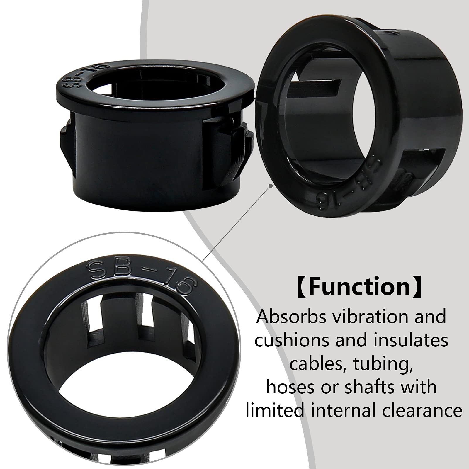 Uxcell 2-Pack Nylon Snap-in Cable Grommets - 60mm Hole Size, With Shutters For Cable Protection & Management