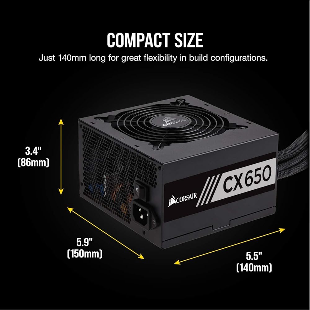 Corsair CX Series, 80 Plus Bronze Certified 650W Non-Modular Power Supply thumbnail 5