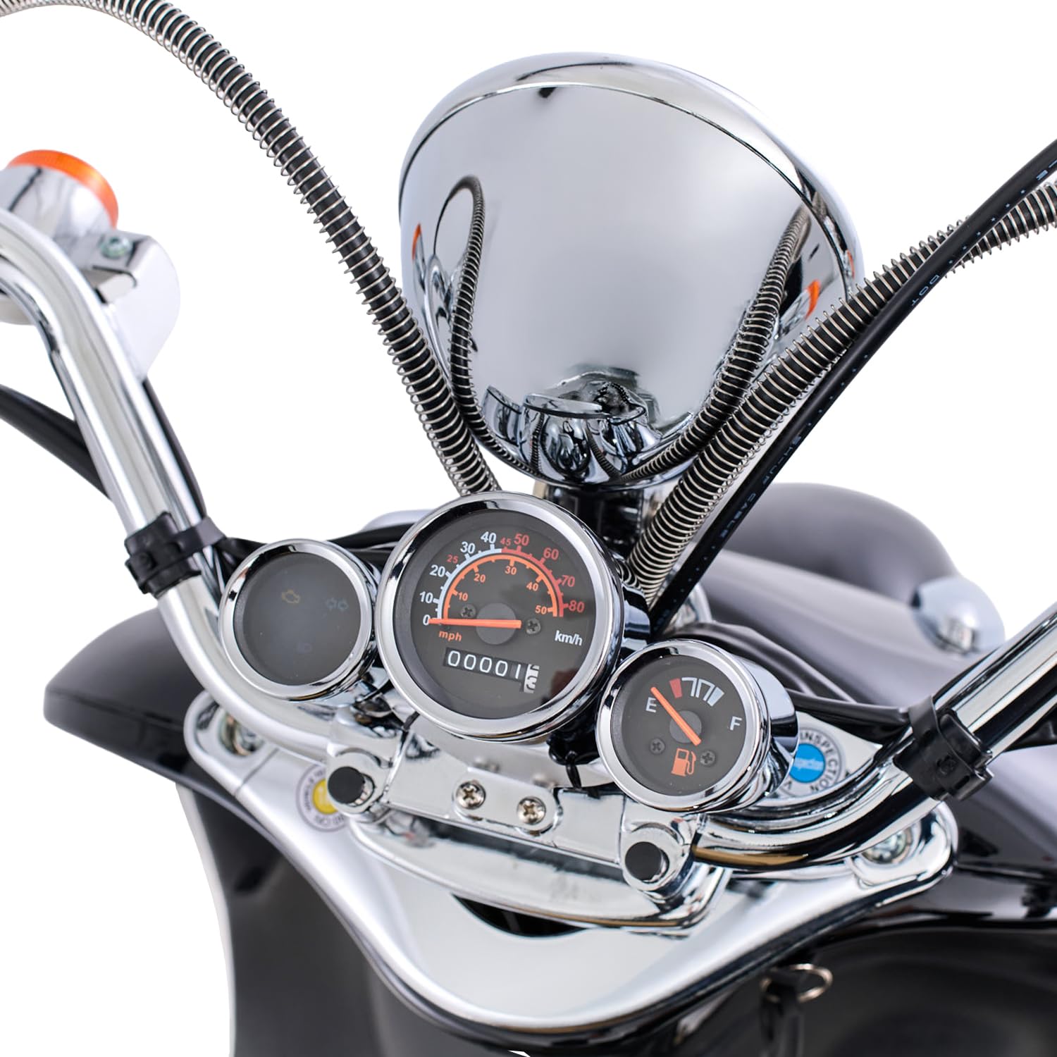 Burnout Motorroller 50 ccm EasyCruiser Eco Schwarz Metallic 45 km/h Retro Roller 3 PS USB Ladebuchse Gepäckträger Rückenlehne Cityroller