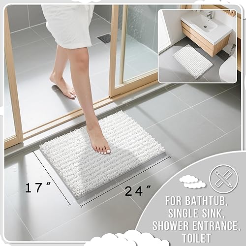 Miniatura 801 de Yimobra - Tapete de baño largo de felpilla, grande de 55.1 x 24 pulgadas, microfibra gruesa, absorbente, extrasuave, antideslizante, peludo, lavable