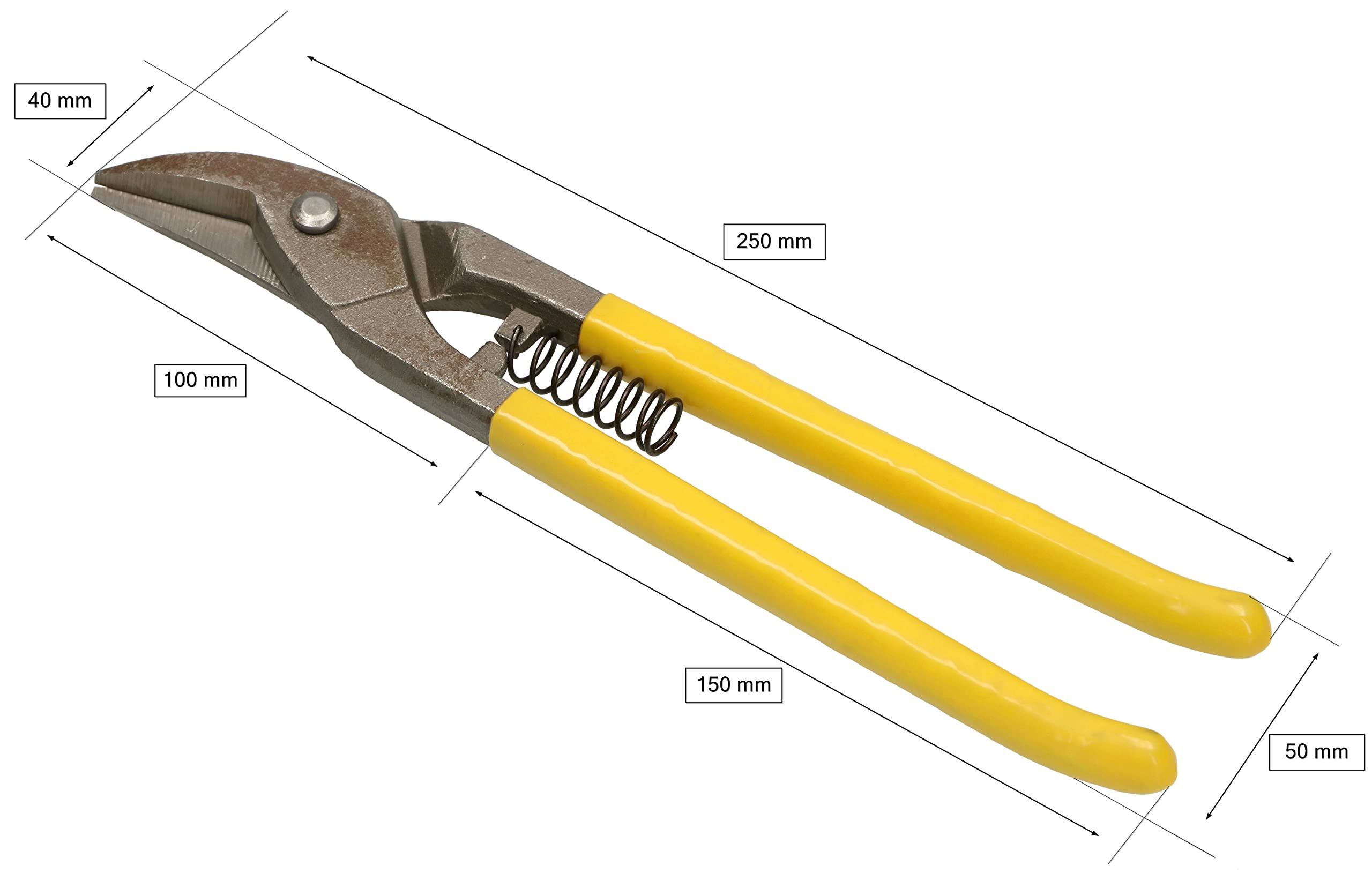 KOTARBAU® 3 x Tijeras de hojalatero derecha, izquierda, recta 250 mm, Tijeras de chapa forjada en acero CrV, Tijera para lámina, Tijera para perfiles laminados, Tijera corta chapa con mango de goma
