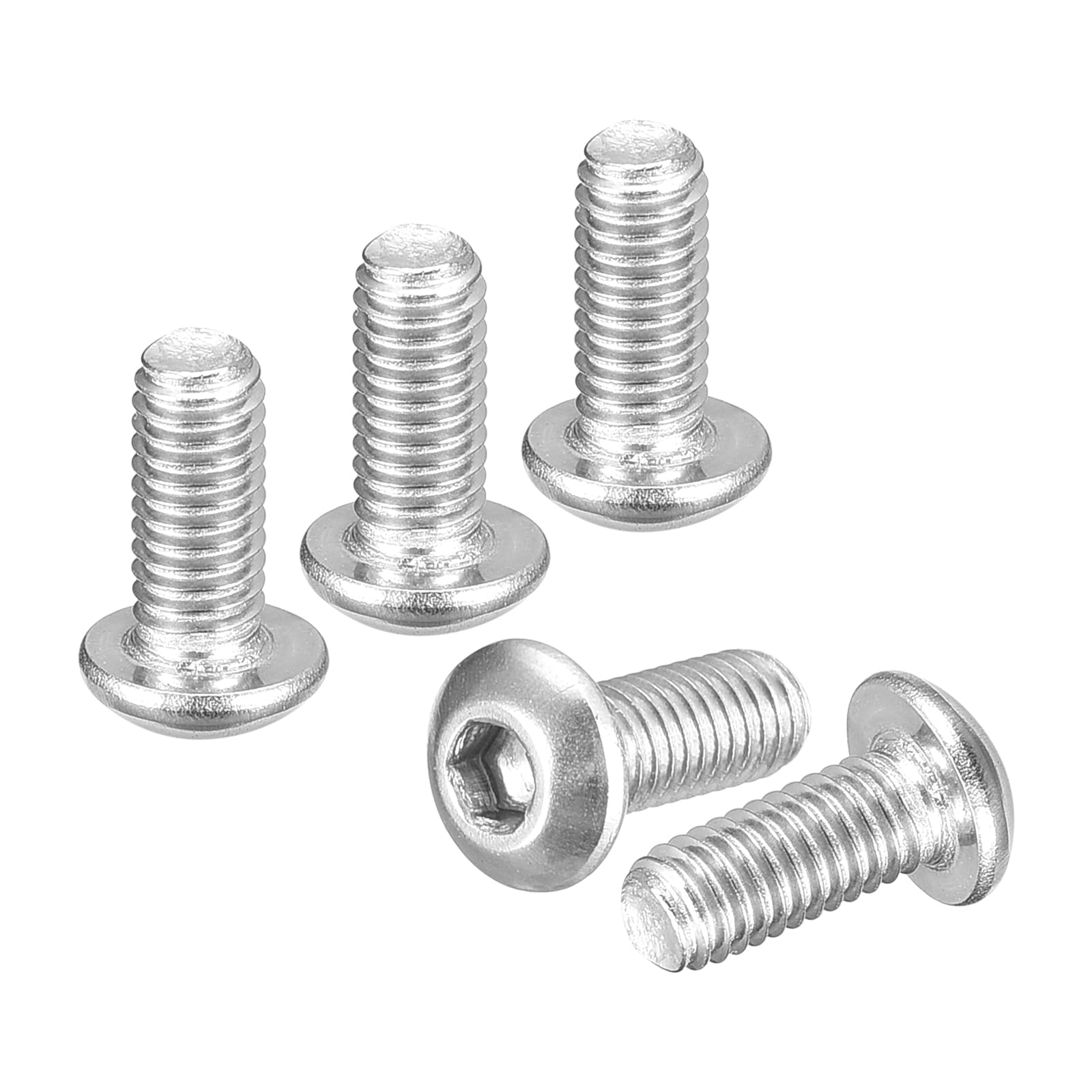DTGN M3-0.5x7mm Button Head Socket Cap Screws - 120Pack - Good for Road Bicycle, Mountain Bike, Auto, Motorcycle - 304 Stainless Steel Whitewashed - Hex Socket Drive Fasteners — image 1