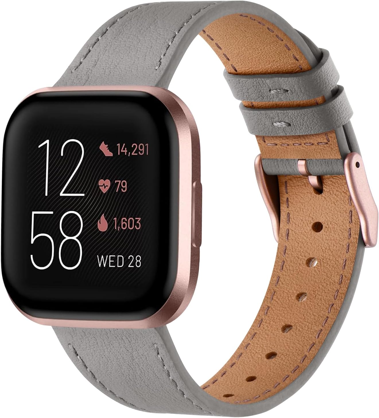 WFEAGL Leather Straps Compatible with Fitbit Versa 2 Straps/Fitbit