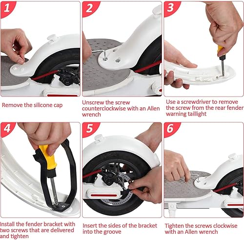 Vista 7 de Chuancheng Kit de accesorios para Xiaomi Mijia M365 y Pro Series Gancho Scooter Eléctrico, Amortiguadores de Vibración 0.024 in 0.031 in 0.047 in