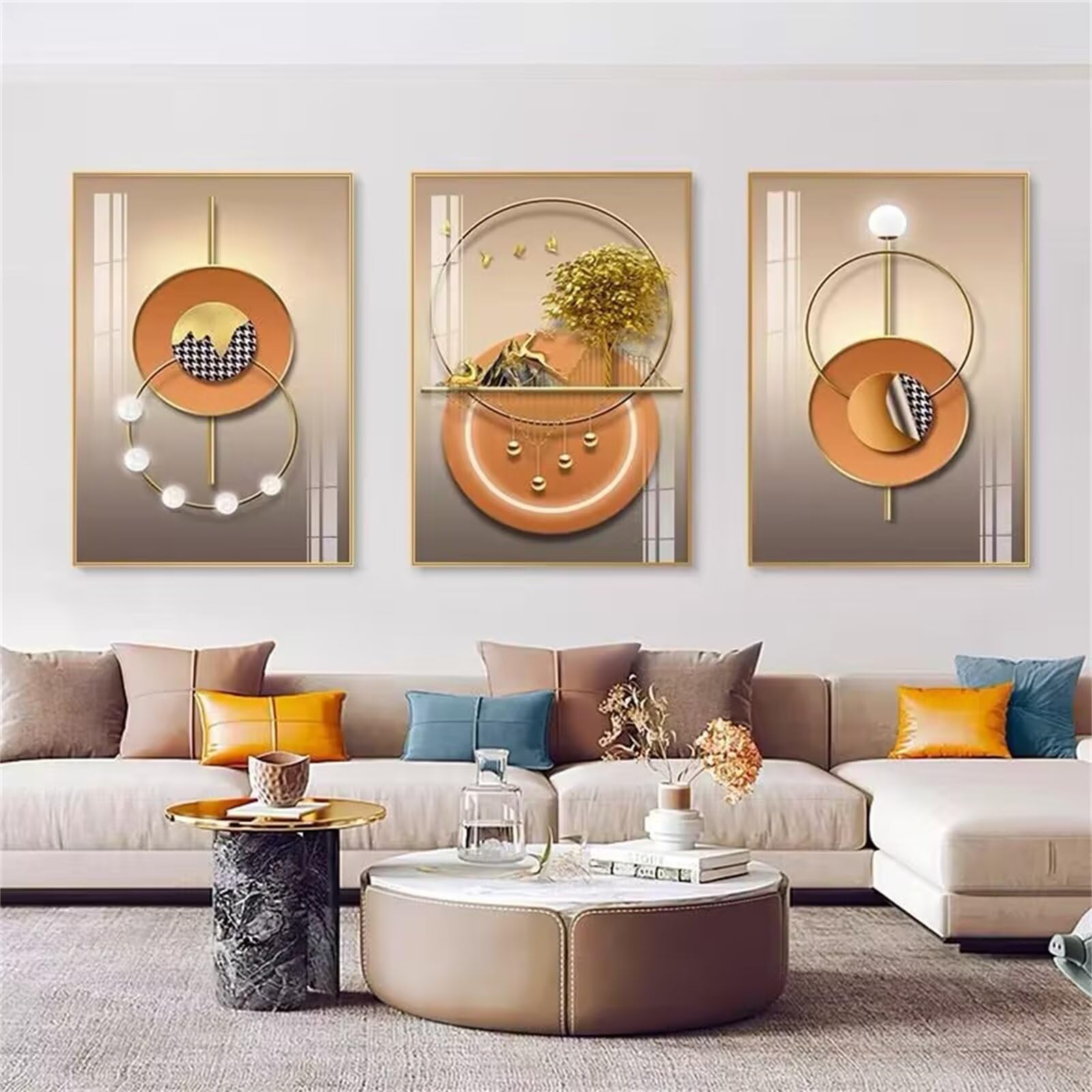 Diamond Painting Orange Anti-Stress : Kit Complet Broderie Diamant 3 Pièces