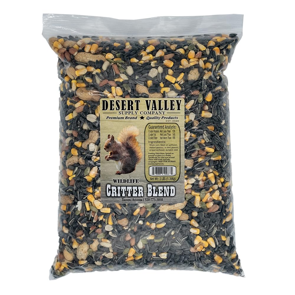 Desert Valley Critter Blend, All Natural Premium Wildlife and Wild Bird Food for Squirrels, Rabbits, Chipmunks Jays, Grosbeaks and More (3 Pounds)