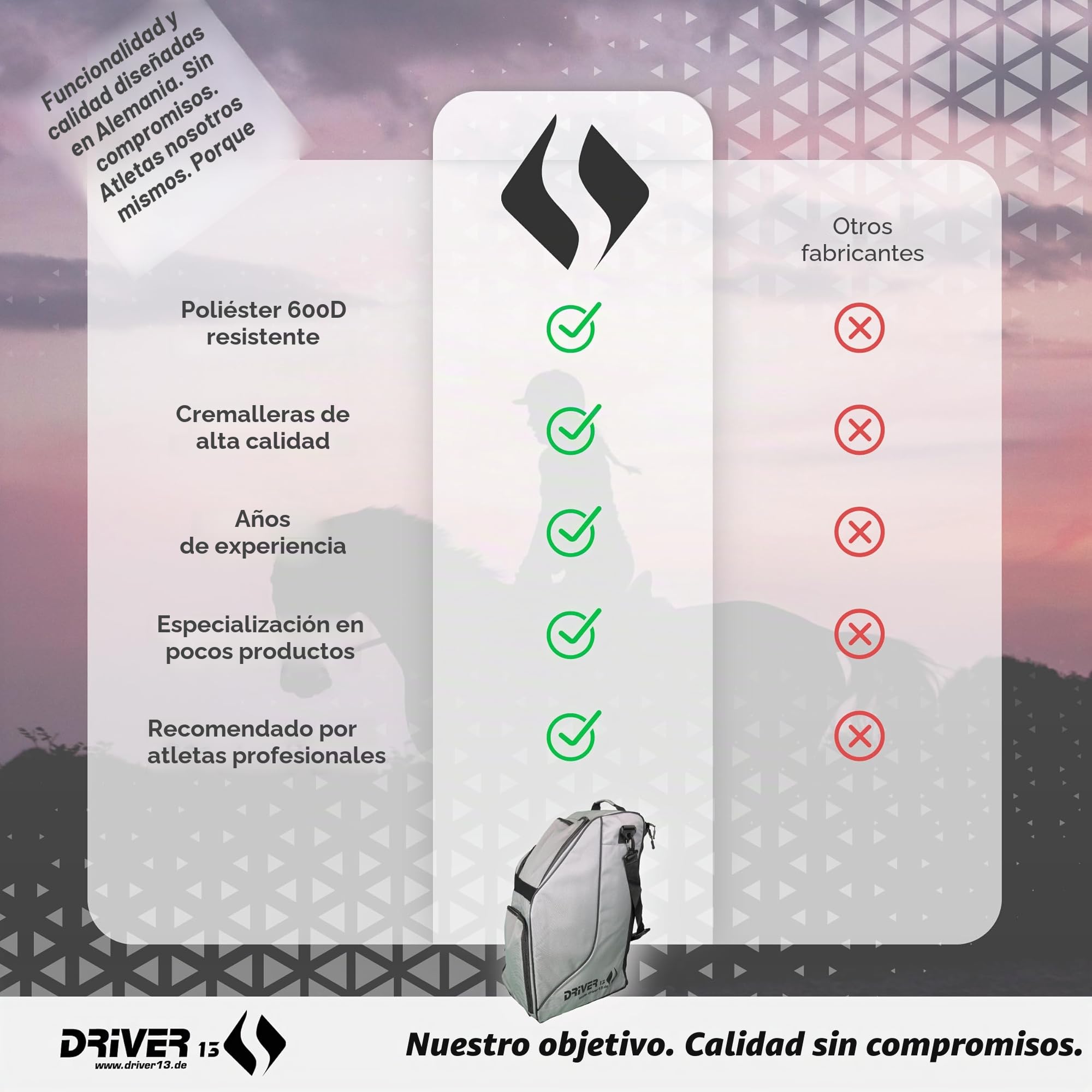 Bolsa para Botas de Equitación Deluxe con Compartimento para Casco, 60 cm, 35 x 30 x 60 cm