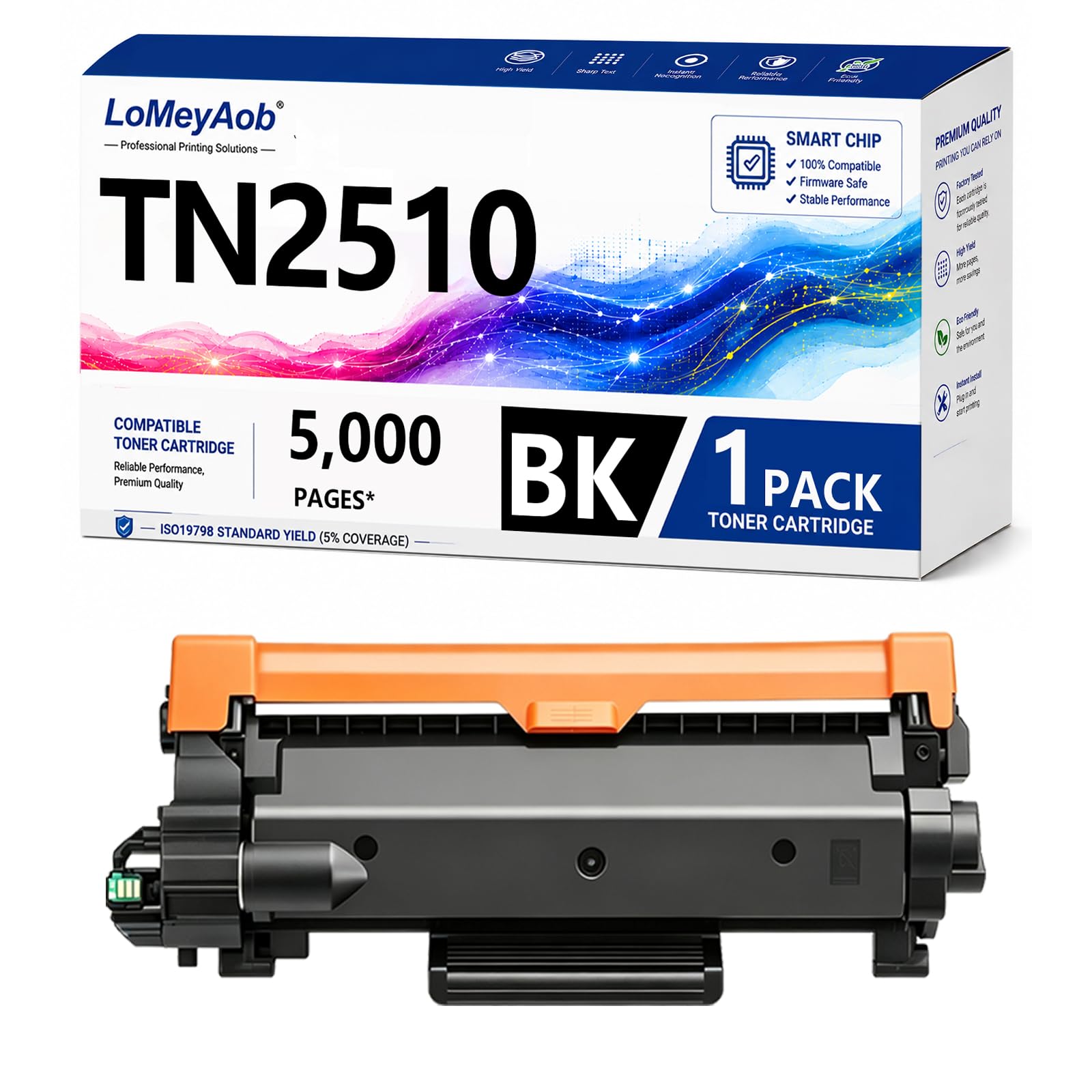 Cartuccia di toner TN2510 2510, sostituzione nera ad alta resa per la stampante Brother LaserJet HL-L2400DW L2400DWE L2402D L2400DWE L2402DW, 5000 pagine