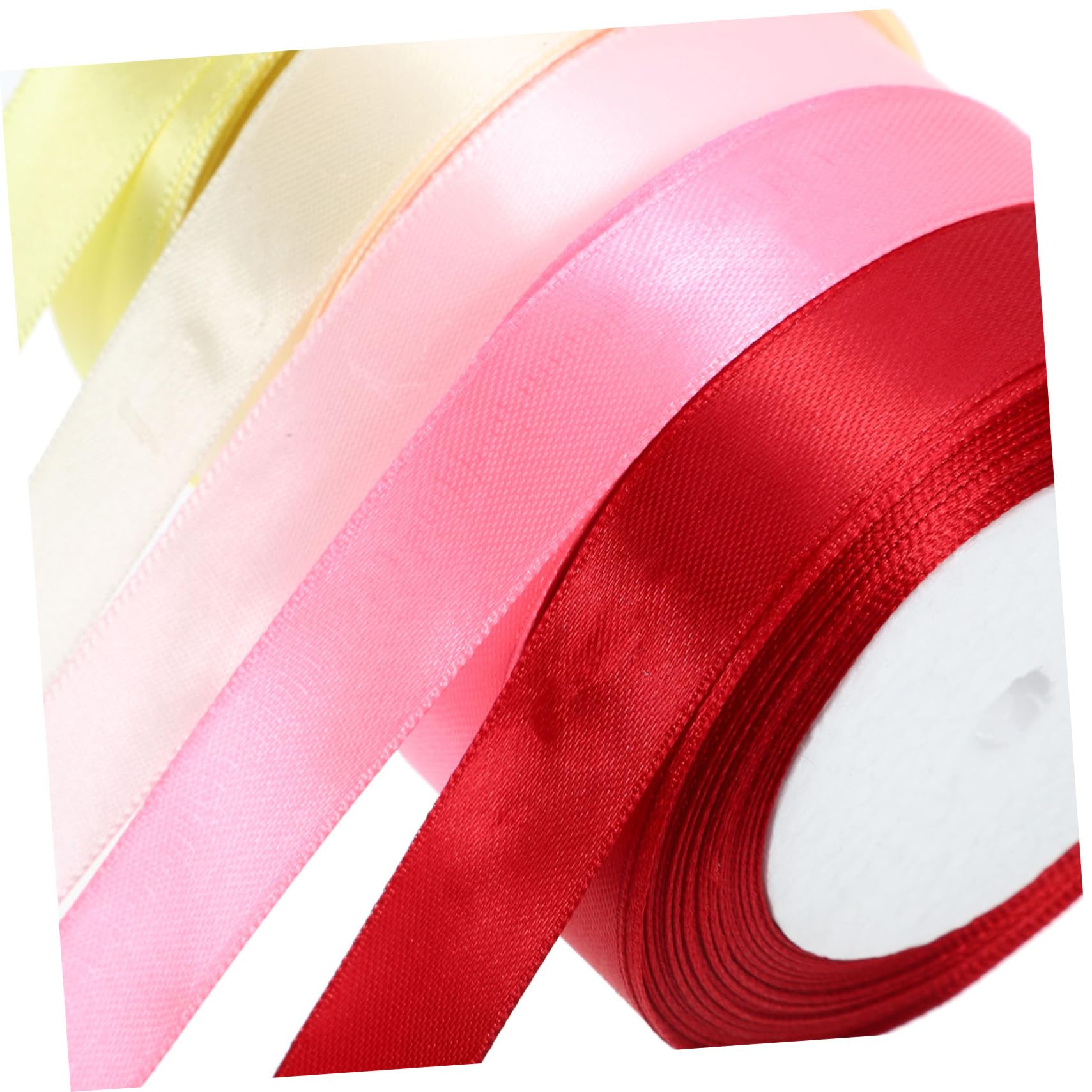 Uonlytech 4 Sätze Geschenkverpackungsband Dekoration Bunt Für Weihnachten Seide Organza Die Lang Stoff Sortiert Farbverlaufsbänder Multi Glänzend Chiffon Paket Polyester 5 Rollen * 4