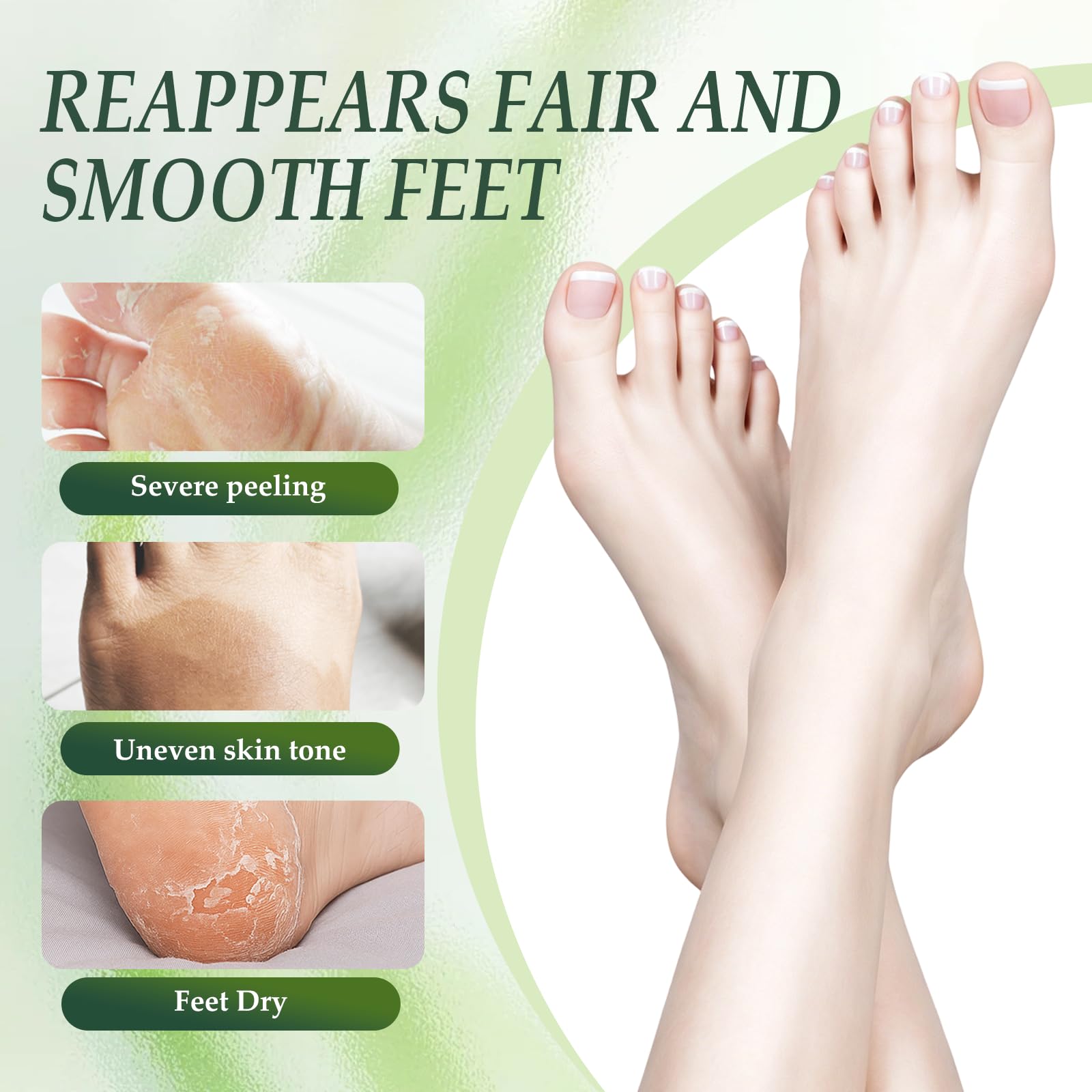 2 Paia Maschera Piedi Idratante, Esfoliante Dolce per Calli e Pelle Morta, Trattamento Quotidiano per Piedi Secchi e Screpolati, per Piedi Sempre Lisci e Morbidi (Aloe Vera e Avocado)