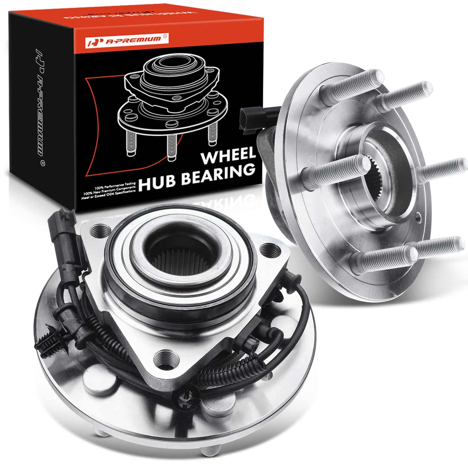 A-Premium 2 x Front Wheel Bearing and Hub Assembly with ABS & 6-Lug Compatible with Ram 1500 2019 2020 2022 2023, 4WD Only, Replace # 515179
