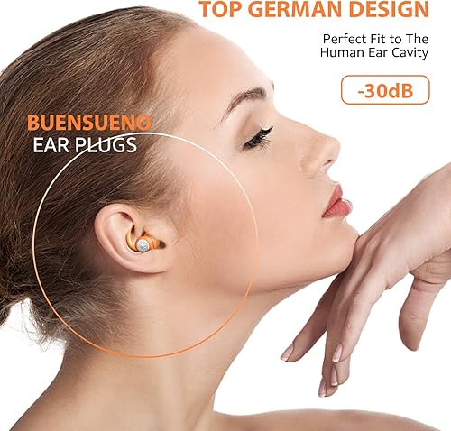 Miniatura 2 de BUENSUENO - Tapones para los oídos con cancelación de ruido para dormir trabajo natación bloqueo de sonido para dormir concierto naranja HM