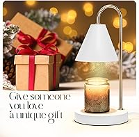 Vista 7 de Lámpara calentadora de velas con temporizador, calentador eléctrico con luz regulable, derretidor de cera perfumada, sin humo, compatible con varios